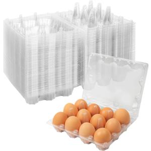 60Pack Duck Egg Cartons Cheap Bulk 1 Dozen Jumbo Egg Cartons Extra Large Egg Containers for Home Ranch Chicken Farm, Commercial Business Market Display, 3x4 Grids