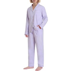 Women's Petite Pajama Set Petite Length Lightweight Cotton Pjs (Purple, Medium)