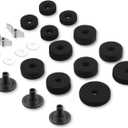 21 Pcs Cymbals Replacement Accessories Cymbal Stand Felts Hi-Hat Clutch Felt Cup with Sleeves, Base Wing Nuts and Washers for Drum Set Black