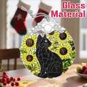 2 x Stained Glass Ornament, Christmas Ornament, Hanging Ornaments for Home Decor & Christmas Tree Ornaments  Exquisite Holiday Decor, Cat Lovers Gifts, Xmas Gifts & Holiday Present - Black Cat