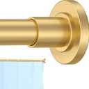 Black Shower Curtain Rod 32 to 43 Inch,1 Inch Diameter Adjustable Spring Tension Stainless Steel Telescoping Rod, Easy Install, No Rust, Gold