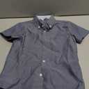 Boys Oxford Button Down Shirt Short Sleeve Formal Uniform Dress Shirts with Pocket ( Size 6, Dark Gray)