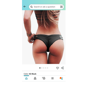 KIWI RATA Womens Swimwear Sexy Tie Side Sweet Heart Brazilian Bikini Bottom Hipster Swimsuit Beachwear Swimwear, L