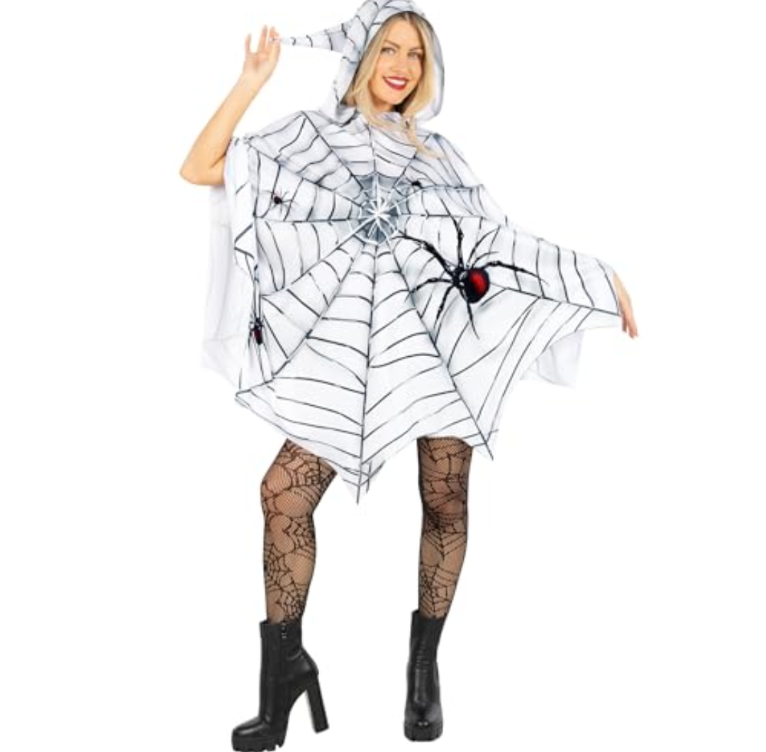 Morph Spider Costume For Women Poncho, Halloween Poncho For Womens, Halloween Costumes For Women Adult Spiders, One Size