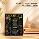 Joycard 51st Birthday Card for Women Men, 3D Pop Up Happy Birthday Gift for Mother Dad, Funny 51 Year Old Birthday Decorations for Wife Husband, Back in 1975 Laser Gold Retro Theme