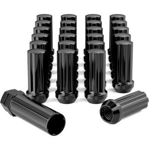 14mmx2.0 Wheel Lug Nuts, 24pcs+1pcs Socket M14x2 Black Thread XL Spline Lug Nuts Replacement for 2003-2014 F150 Expedition, Navigator