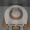 Mayfair Cassel Slow Close Toilet Seat, Easy Clean, Non Slip Premium Wood Seat, Easy Install, Made in USA, Round, White