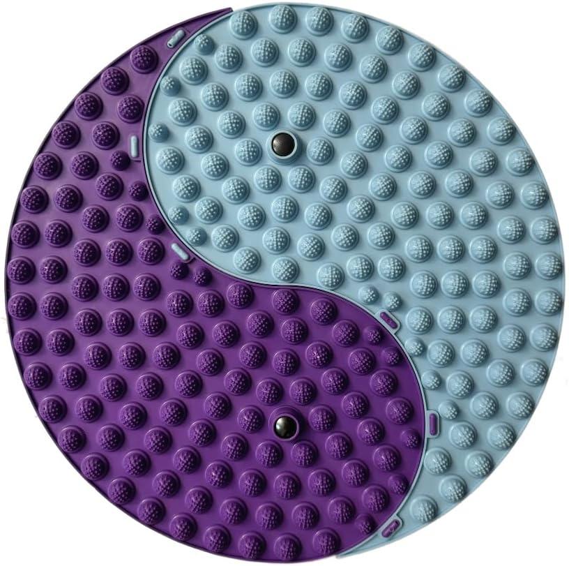 Foot Massager Mat, Yinyang Balance Tai chi Bagua Pattern with Magnetic Therapy, Acupressure Reflexology Mat for Daily Foot Relaxation and Pain Relief, Purple and Blue
