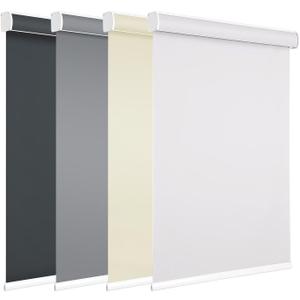 Changshade Blackout Roller Shades for Window, Cordless Blackout Blinds with Cassette Valance,Room Darkening Roller Blinds,Easy to Install for Bedroom,Living Room,Office,24" W72 H,White