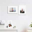5x7 Picture Frame Set of 4, High Definition Real Glass, Display Pictures 4x6 with Mat or 5x7 Without Mat, Gallery Wall Hanging or Tabletop Photo Frames, White