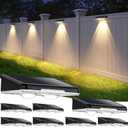 Solar Fence Lights Outdoor 8-Pack, Waterproof Fence Light Solar Powered with 3 Modes (3000K/4500K/6500K) for Outside, Patio, Deck, Stair, Step, Garden, Backyard, Walkway, Pathway, Railing