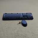 Wireless Keyboard and Mouse Combo, Retro Typewriter Keyboard with Round Keycaps, Full-Size Ergonomic, Blue, Ideal for Windows PC, Home, Office, and College, Wireless Keyboard Mouse Combo