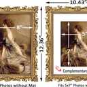 Gold 8x10 Picture Frame Vintage Antique Baroque for Wall or Tabletop Display, Ornate Gothic Victorian Frames Matted to 5x7 Photo