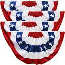 HOOSUN 4th Of July Decorations,5 Pack American Flag Bunting for Outside,3x6 FT Fourth of July Bunting Patriotic Decorations,Red White and Blue USA Flags Pleated Fan Flag,American Flags Banners for Porch