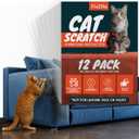 Anti Cat Scratch Furniture Protector, 12-Pack Couch Protector from Cat Claws  Heavy-Duty, Easy-to-Apply Scratching Deterrent and Shield for Sofa Corners, Walls, Doors- with 60 Twist Pins