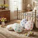Novabright 4 Pcs Easter Pillows Plush Egg Floor Pillows Seating Cushions Decor Spring Easter Parties Decoration for Birthday Bedroom Home Bed Living Room Sofa Couch Gift Supplies