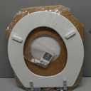 Mayfair Bennett Toilet Seat with Chrome Hinges, Slow Close Wood Seat, Secure Metal Hinges, Easy Install, Made in USA, Round, White