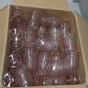Wiwiqing 24 Pcs Plastic Goblets 7.5oz Vintage Goblet Plastic Wine Glasses Colored Retro Embossed Water Goblets for Wine Bar Juice Baby Shower Wedding Reception Grand Event Party (Pink)