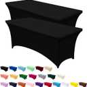 Utopia Kitchen Spandex Tablecloth 2 Pack [6FT, Black] Tight, Fitted, Washable and Wrinkle Resistant Stretch Rectangular Patio Table Cover for Event, Wedding, Banquet & Parties [72Lx30Wx30H Inch]
Visit the Utopia Kitchen Store