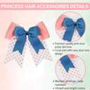 4Pcs Cute Hair Clips Pink Green Bow Blue Pink Blue Polka dot Bow for Women Princess Witch Hair Accessories for Halloween Christmas Gifts