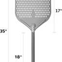 G.a HOMEFAVOR 14" x 17" Perforated Pizza Peel 35 Inch overall, Rectangular Aluminum Pizza Turning Peel with Extended Silcone Handle For Baking Pizza Brick Oven