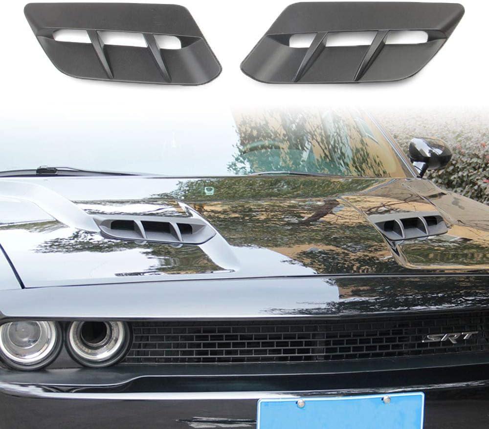 Korlot Engine Hood Air Outlet Vent Moulding Cover Trim For Dodge Challenger 2015-2023(Matte Black)