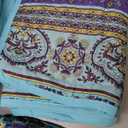 WONGS BEDDING Boho Quilt King Size, Blue Purple Bohemian King Quilt, Lightweight Microfiber Bed Decor Bedspread for All Season 103"x90"(3 Pieces)