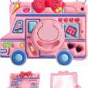 for iPad 9th/8th/7th Generation Case - for Girls Cute Girly Kawaii 3D Cartoon Design with Rotating Stand Handle & Shoulder Strap Silicone Cases for iPad 7/8/9th Gen 2019 2020 2021 10.2 Inch