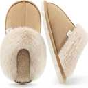 Aomigoct Womens Fuzzy House Slippers: Warm Plush & Non-Slip for Everyday Soft - The Perfect Thoughtful Gift for Mom & Grandma in Winter (10-10.5, Khaki)