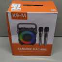 Karaoke Machine, Portable Bluetooth Speaker with 2 Wireless Microphones for Adults & Kids with Lights, Karaoke Microphone with PA System Supports USB/TF/REC/FM/AUX for Home Party Home System Packages