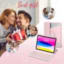 besky Keyboard case for iPad A16 11th 10th Generation 11/10.9 inch, Detachable Keypad360 Rotatable Magnetic Cover with Pencil Holder for iPad 11 2025 10 Gen 2022 - Light Pink