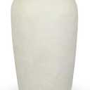 Briful Rustic Vintage Ceramic Vase, 11.8'' Farmhouse Table Decor with Wide Mouth, Large Decorative Vase for Home Decor, Living Room, Entryway & Shelf Styling, Beige