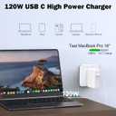 Mac Book Pro Charger - 120W USB C Fast Charger Adapter Compatible with MacBook Pro & MacBook Air 13, 14, 15, 16 inch, iPad Pro, Samsung Galaxy and All USB C Device