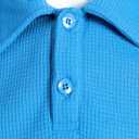 Boys Casual Polo Shirt Short Sleeve Waffle Solid Collared Shirts for Kids Aged 5-14 Years