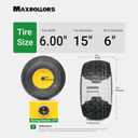 MAXROLLORS (2 Pack) 15x6.00-6 Tubeless Front Tire and Wheel, 3/4" Bearings, 3" Offset Hub, 4-Ply, Compatible with 100 and 300 Series John Deere Riding Mowers