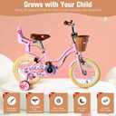 RULLY Donut Girls Bike 12 14 16 Inch Kids Bicycle for Toddlers Ages 3-8 with Training Wheels, Basket & Doll Seat, Retro Cruiser Style, Pink Purple Blue