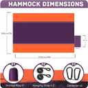 Camping Hammock Lightweight, Portable Hammocks Parachute Hammock with Two Tree Straps, Single or Double Travel Swing Nylon Camp Hammocks, Outdoor Essentials for Beach Backpacking Hiking, Orange