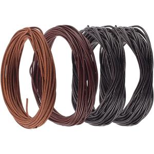 4 Colors 21.87 Yards 1MM Cowhide Leather String Lace Cord for Jewelry Making Round Thin Genuine Real Leather Cording Rope Braiding Strip Thread for Crafting Necklace Bracelets Wraps Beading