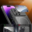 TOBOVON for iPhone 14 Pro Max Case with Camera Lens Protector, Compatible with MagSafe, Slim Matte Magnetic Shockproof Phone Cover for iPhone14 ProMax, Black