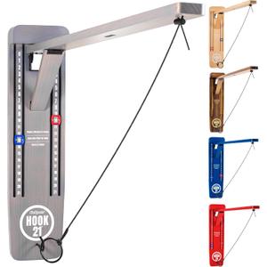 GoSports Hook 21 Wall Mount Ring Swing Game - Play Indoors or Outdoors with Foldable Arm (Gray)