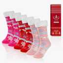 3 Pairs Christmas Fuzzy Warm Slipper Socks for Women,Soft Sherpa Fleece Lining Socks with Grippers Non Slip,One Size