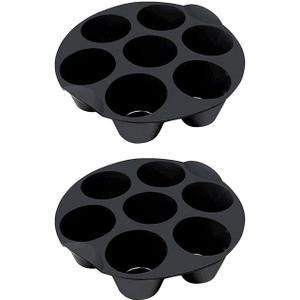 2PCS Egg Bites Silicone Mold for Air Fryer, Nonstick 7 Cups Air Fryer Muffin Pan for Baking Egg Bite, Mini Muffins, Tart, Mini Cupcake (SIZE:7inch) (18cm / 21cm)