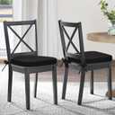 Shinnwa Dining Chair Pads, Patented Design Memory Foam Kitchen Chair Cushions with Ties and Washable Cover, 17" x 16" x 2", Black