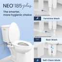 LUXE Bidet NEO 185 Plus - Dual Nozzle, Non-Electric Bidet Attachment for Toilet Seat, Patented Slide-In Install, 360 Self-Clean, EZ-Lift to Clean, Feminine & Rear Wash (White)