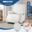 TAOCOCO Stretch Recliner Chair Covers 3-Piece Recliner Covers for Recliner Chair, Softness Polyester Fabric Reclining Chair Cover Furniture Protector - Fits Most Recliner Sizes (Milk White)