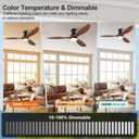 okdeng Dimmable 52 Inch Flush Mount Ceiling Fans with Lights and Remote, 3 Blade Wood Bedroom Ceiling Fan with Lights Low Profile Ceiling Fan with Light Outdoor Ceiling Fans for Patios Living Room