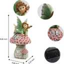 Suyorpe Solar Fairy Garden Statue Lights Outdoor Decor - Fairies Mushroom Resin Waterproof Figurine for Patio Backyard Yard Lawn Decoration,Gift for Mom Grandma Wife,Mushroom