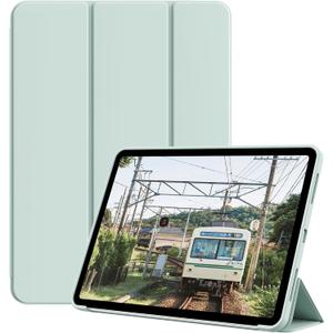 Case for iPad Air 11 Inch (2026/2025/2024, M4/M3/M2), iPad Air 5th/4th Gen (10.9 Inch, 2022/2020) Without Pencil Holder, Slim Trifold Stand Cover & Soft TPU Back, Auto Wake/Sleep, Light Green