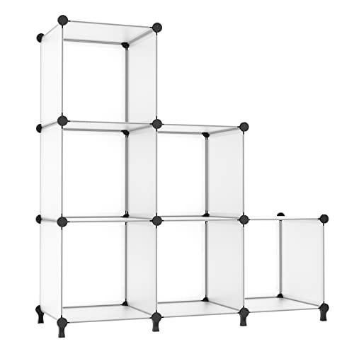 AWTATOS Closet Organizer 6 Cube Closet Storage Shelves DIY Stackable Clothes Storage Organizer Shelving for Closet Bedroom, Home, Translucent