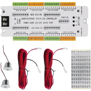 32 Channel Motion Sensor LED Stair Controller - Automatic Staircase Lighting Controller with Short Circuit Protection - Adjustable Brightness for Indoor Under Stair Lighting